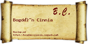 Bogdán Cinnia névjegykártya